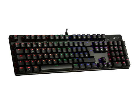 TEROS TE-4068G - Teclado mecánico, retroiluminación rainbow, USB 2.0, español, color negro