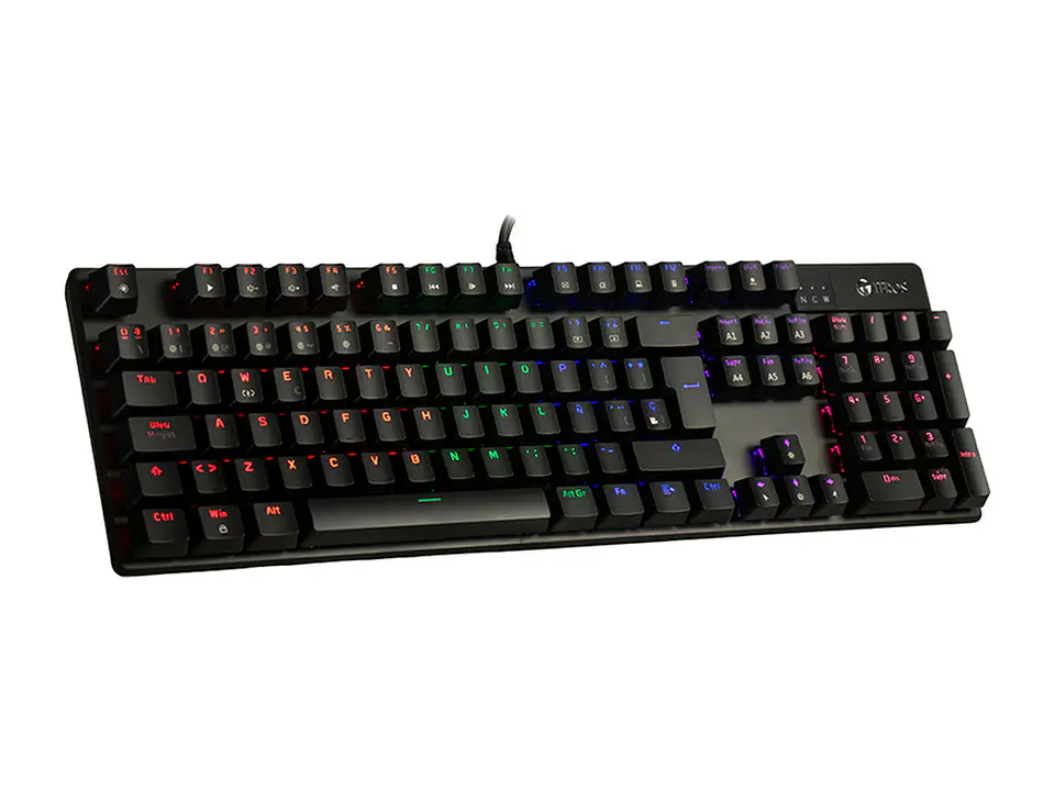 TEROS TE-4068G - Teclado mecánico, retroiluminación rainbow, USB 2.0, español, color negro 1