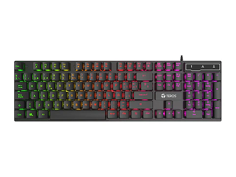 TEROS TE-4072G - Teclado gamer, RGB, USB, negro
