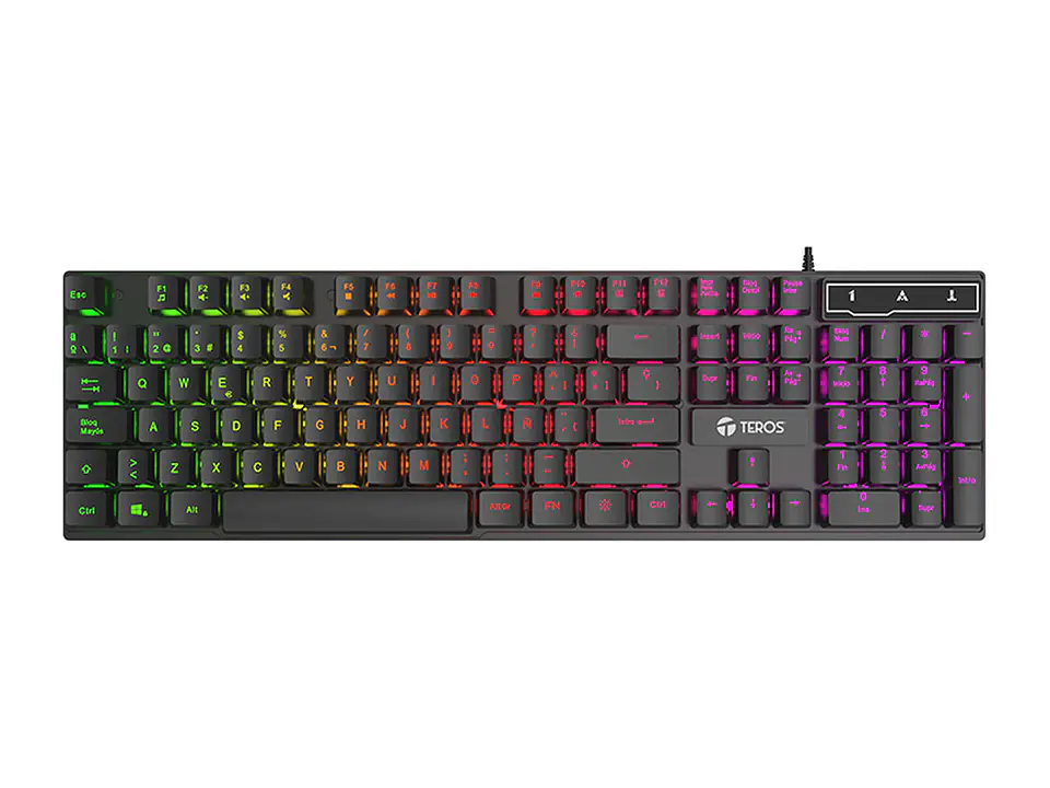 TEROS TE-4072G - Teclado gamer, RGB, USB, negro 1