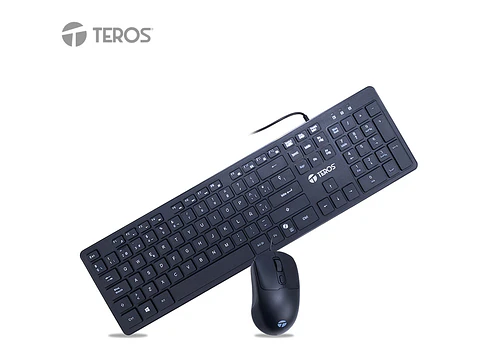 TEROS TE-5019S - Kit Teclado + Mouse, tecla COPILOT (solo teclado), negro
