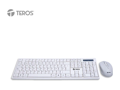 TEROS TE-5016S - Combo inalámbrico Teclado + Mouse, blanco