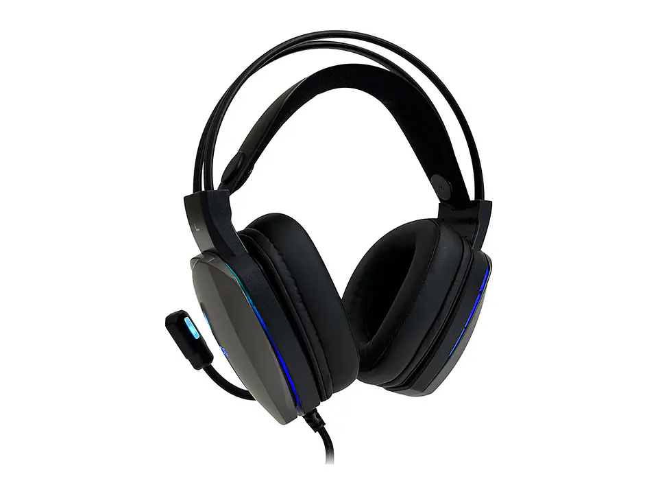 TEROS TE-8170N - Auriculares Gaming estéreo 7.1, micrófono, conector USB, Negro, Luces RGB 3