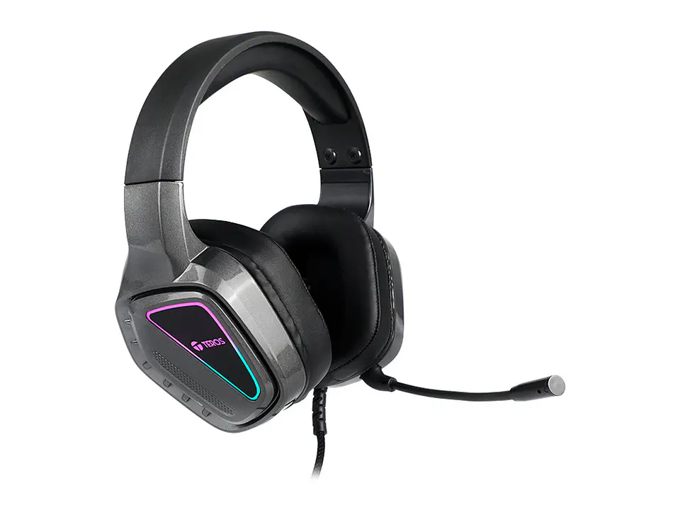 TEROS TE-8171N - Auriculares gaming, estéreo, micrófono, luces RGB 1
