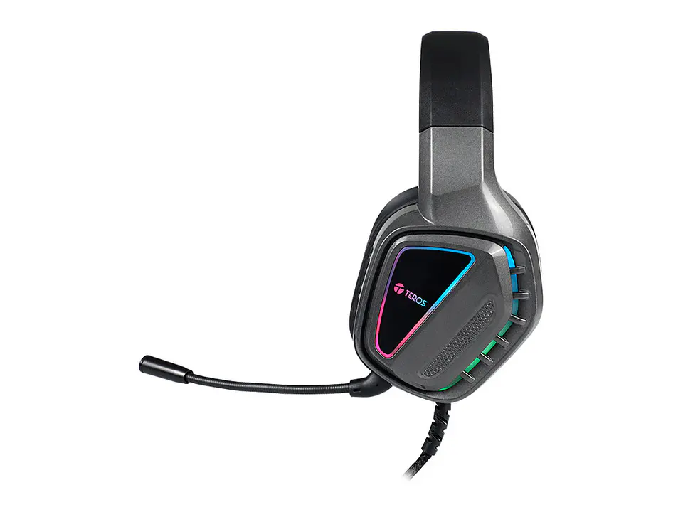 TEROS TE-8171N - Auriculares gaming, estéreo, micrófono, luces RGB 4