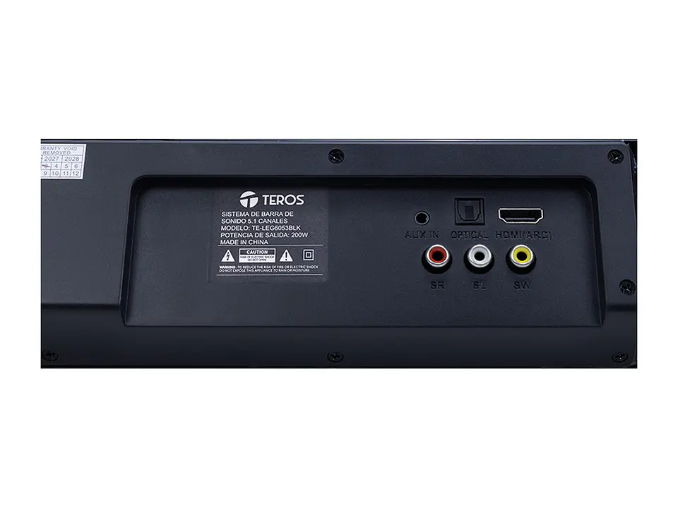 TEROS TELEG6053N - Sistema de audio 5.1 Legacy TE-LEG6053BLK, BT 5.3, 200W, USB, HDMI 8