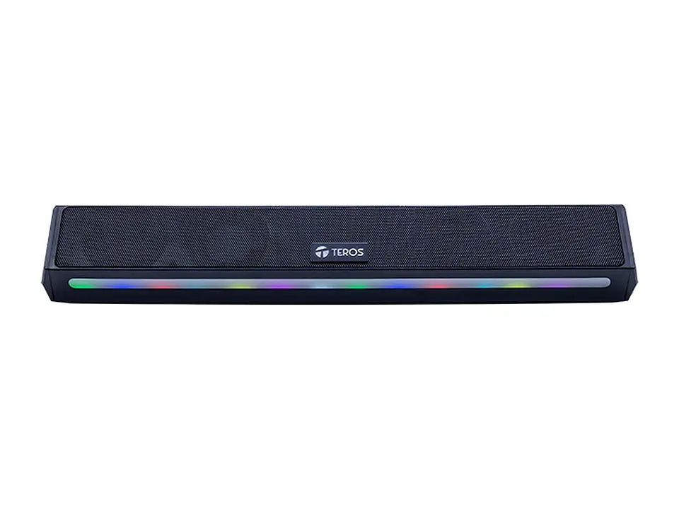 Barra de sonido portátil TEROS Vibe TE-VIB6054BLK, BT 6.0, 20W, USB, Luces LED 5