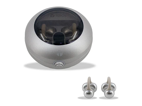 TEROS TE80712NE - Audífonos Inalámbricos, Bluetooth, Carga Tipo C, Natural Titanium