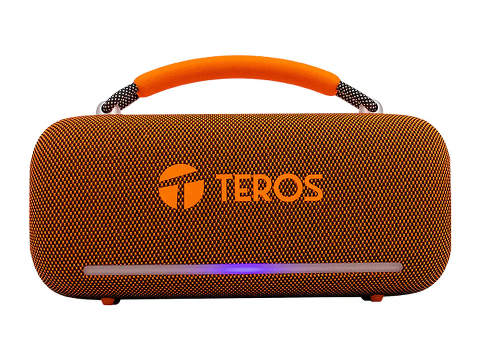 TEROS VB6049 - Parlante inalámbrico VIBE VB-6049OR, BT 5.3, 60W, 4000mAh, USB, Luces LED 3