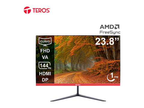 TEROS TE-2403S - Monitor curvo, 23.8" FHD VA, 144HZ, 1MS, HDMI, DP, Audio out