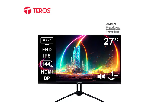 TEROS TE-2714S - Monitor plano, 27" FHD IPS, 144Hz, 1ms, HDMI, DP, Audio out, Parlantes