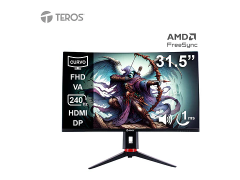 TEROS FVCTE3219G - Monitor curvo gaming TE-3219G, 31.5" FHD VA, 240Hz, 1ms, HDMI, DP, Audio out
