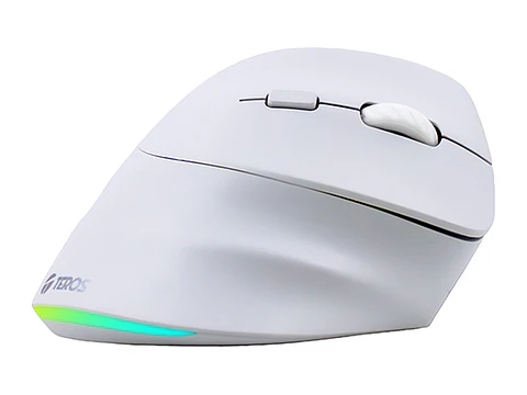 TEROS TE-1236S - Mouse inalámbrico, RGB, Blanco, 6 botones con rueda