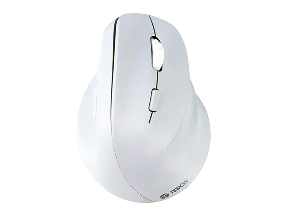 TEROS TE-1236S - Mouse inalámbrico, RGB, Blanco, 6 botones con rueda 3