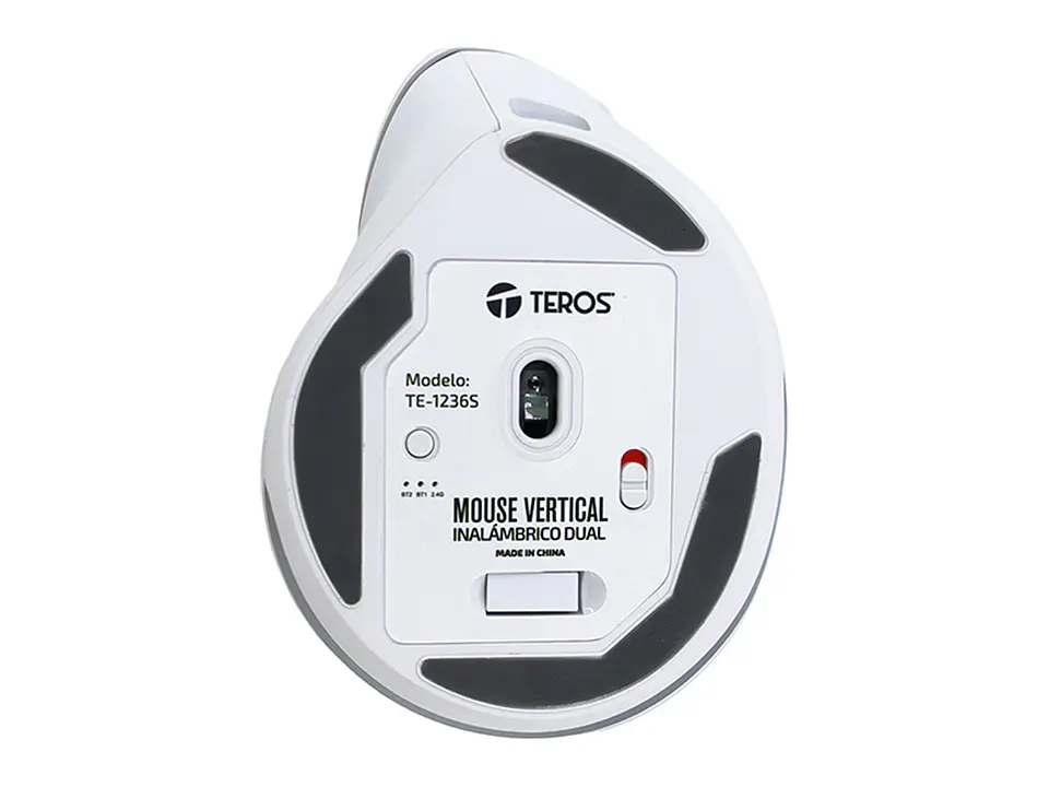 TEROS TE-1236S - Mouse inalámbrico, RGB, Blanco, 6 botones con rueda 5