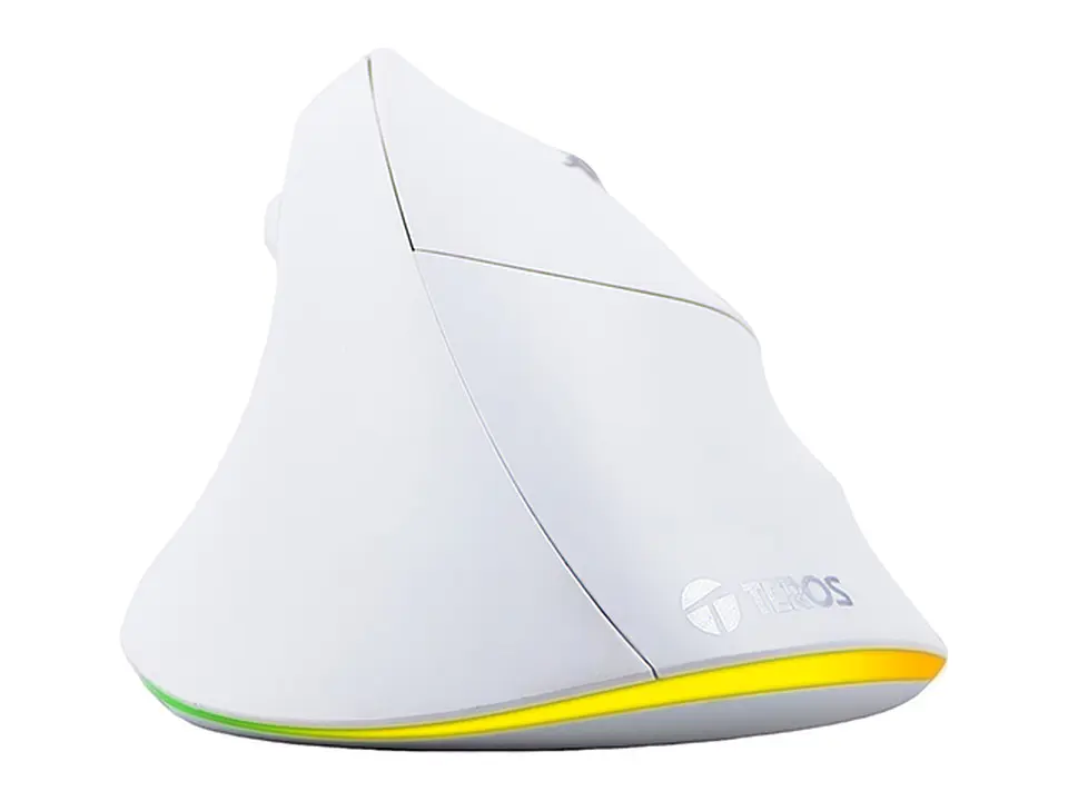 TEROS TE-1236S - Mouse inalámbrico, RGB, Blanco, 6 botones con rueda 7