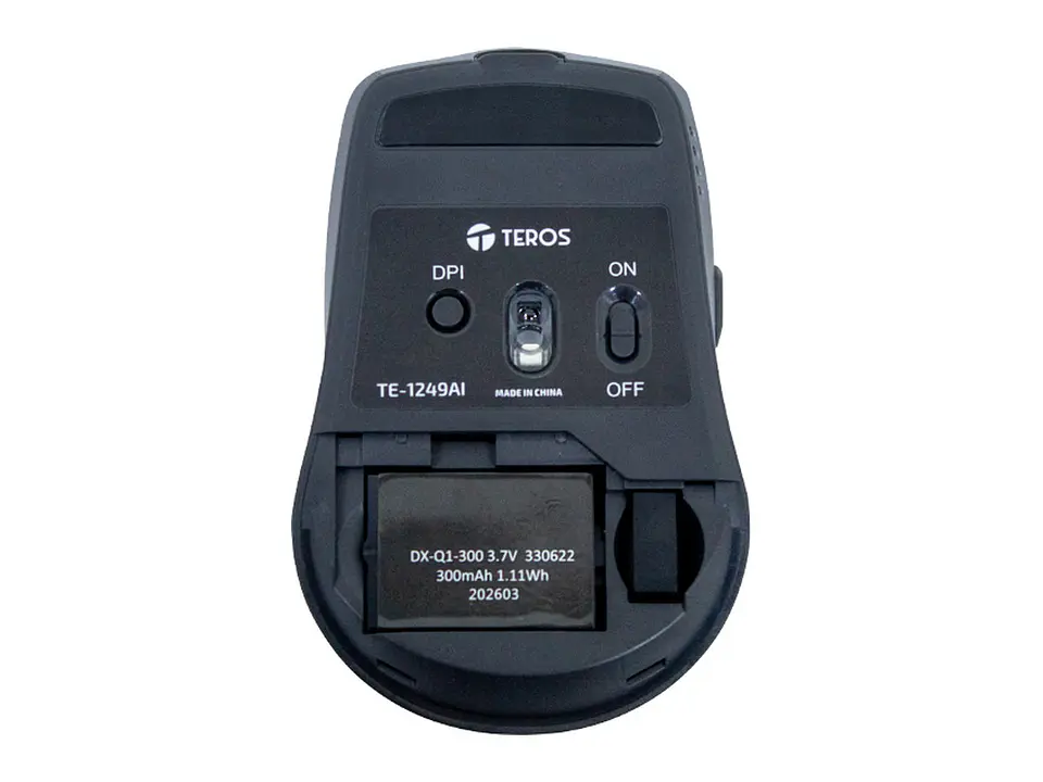 TEROS TE-1249AI - Mouse Inalámbrico, 2.4GHz, 8 botones, IA, DPI 3200, USB, BT 6