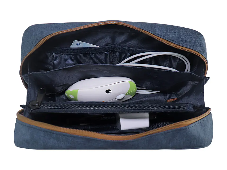 TEROS TE-ACS9017DB - Cartuchera / Estuche / Organizador / Portacables, azul marino 4