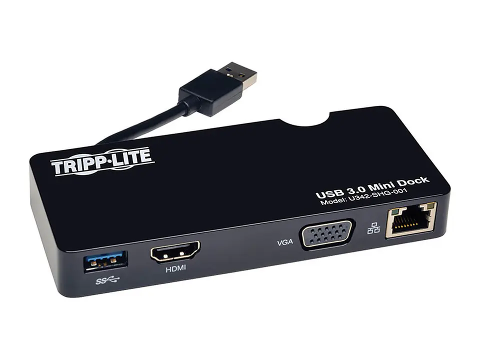 Tripp Lite U342-SHG-001 - series Estación de conexión Mini USB 3.x (5 Gbps) con HDMI y vídeo VGA, GbE 1