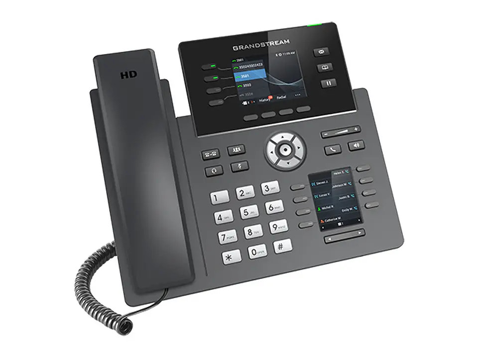 Grandstream GRP2614 - Telefono IP 4 Lineas / 2 Puertos GIGA, Pantalla LCD Duales con 40 Teclas Virtuales, WI-FI, Bluetooth 3
