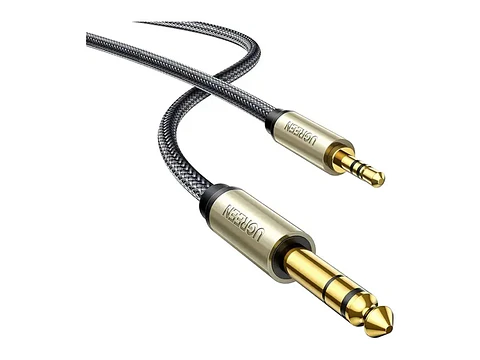 UGREEN 10630 - Cable Audio Stereo Trs 3.5 MM a 6.35 MM - 5 Mts - Gris -AV127
