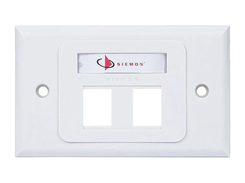 Siemon 10GMX-HFP02-02B - Placa de pared Tipo 10G 2 Puertos MAX Horizontal Blanca