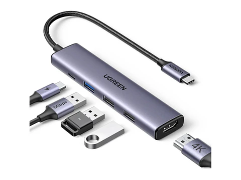 UGREEN 15495 - CM478 - Adaptador Hub 5 en 1 - USB-C a HDMI