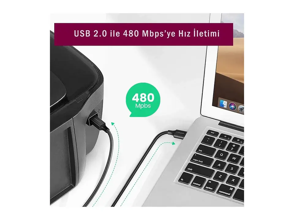UGREEN 20847 - US135 - Cable para Impresión USB 2.0 Am a Bm - 2 Mts - Negro 3