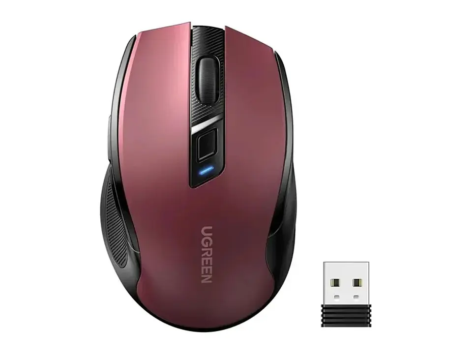 UGREEN 25752 - MU006 - Mouse Ergonomico - Inalambrico Rojo - 2.4 GHz & Bluetooh 1