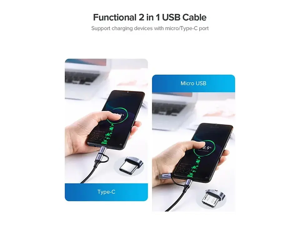 UGREEN 30875 - US177 - Cable USB a a Micro Usb+usb Tipo C 2