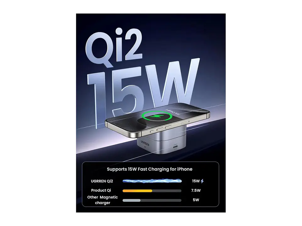 UGREEN 35316 - W702 - Cargador Inalámbrico Magnético 2 en 1 2