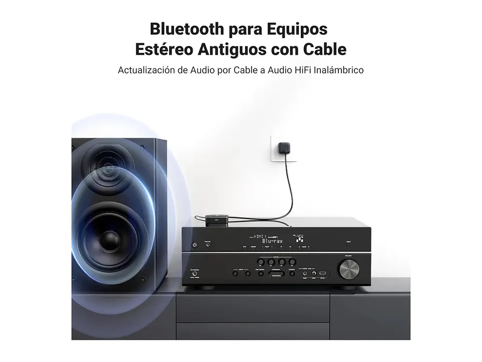 UGREEN 40759P - CM106 - Receptor Bluetooh 5.1 - Salidas Rca, Jack 3.5MM 4
