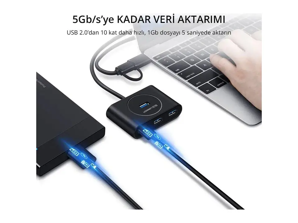 UGREEN 40850 - CR113 - Adaptador USB 3.0 - 4 Puertos 3