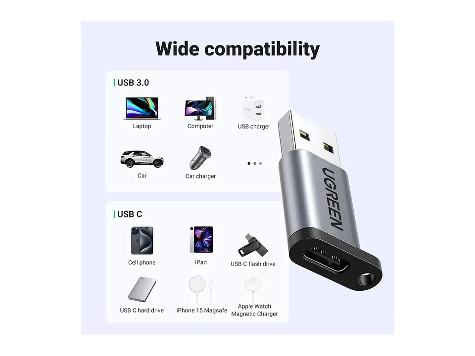UGREEN 50533 - US276 - Adaptador USB 3.0 a Tipo C - Gris 2