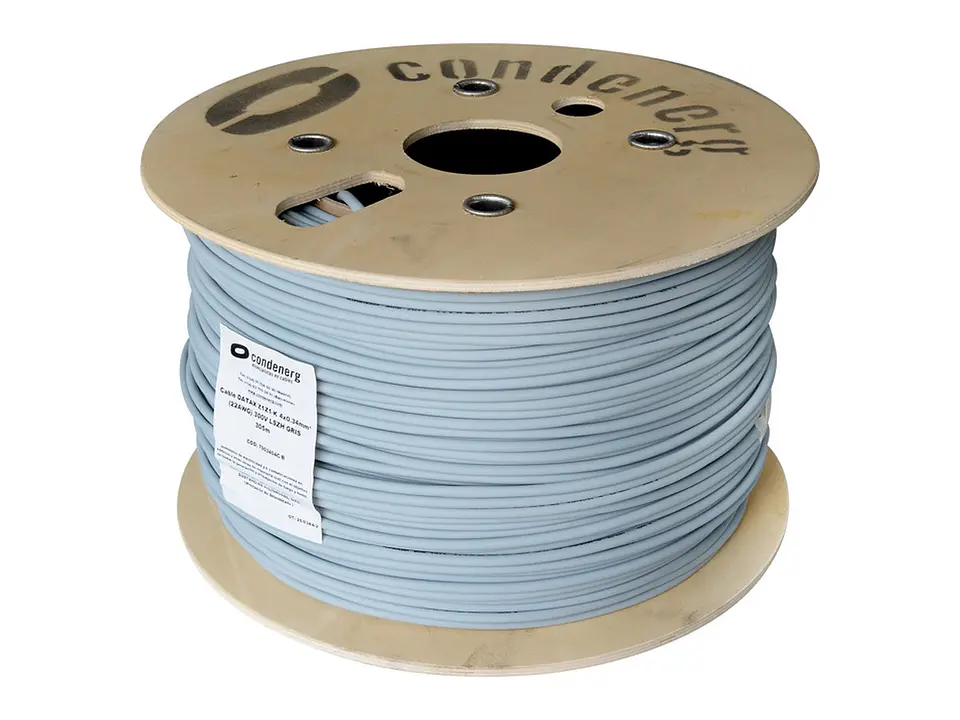 Condenerg 7003204C/B - Rollo 305 m - Cable de alarma 2x22AWG DATAX Z1Z1-K LSZH 300 V. Color gris (2x0.34mm2) Rollo x 305Mts 4