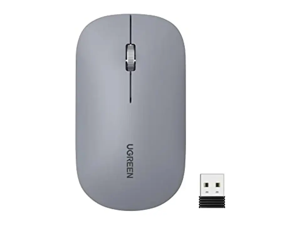 UGREEN 90373 - MU001 - Mouse Inalambrico Gris Claro - 4000 DPI 1