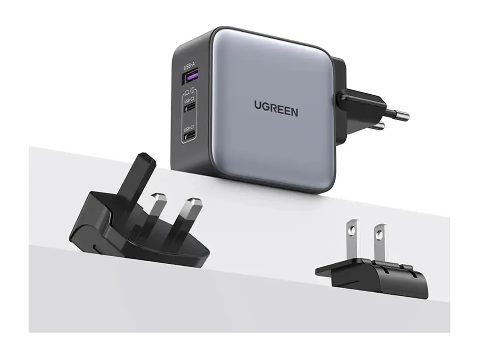 UGREEN 90409 - Cargador 65W Fast Charger - Gan - 3 Puertos 1