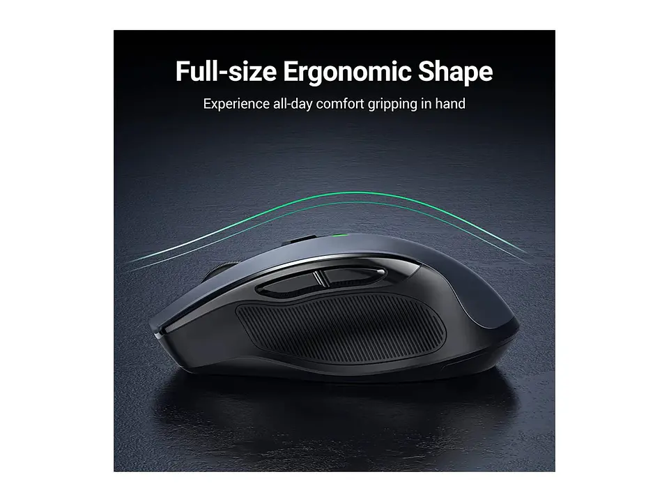 UGREEN 90545 - MU006 - Mouse Ergonomico - Inalambrico Negro- 2.4 GHZ- 4000 DPI 4