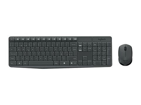 Logitech 920-007901 - Teclado + Mouse MK235 Wireless USB Sp Black (pn )-UY