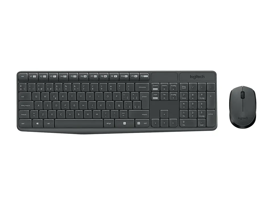 Logitech 920-007901 - Teclado + Mouse MK235 Wireless USB Sp Black (pn )-UY 1