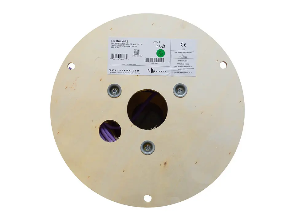 Siemon 9N6J4-A5 - Rollo 305 m - Cable F/FTP Sólido 4P Cat 6A 23AWG LSFROH, IEC 60332-3-25 Violeta (Rx305mt) Pedido mínimo 30 rollos 2