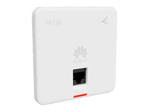 Huawei AP160 - 6 AX1800 (1.775 Gbps). Dual Band 2.4 GHz (2x2) + 5 GHz (2x2). Cobertura hasta 15 m. 2 x GE RJ45 (1 x PoE IN). Formato wall plate 86x86. Hasta 128 usuarios. Gestión Cloud/App Huawe