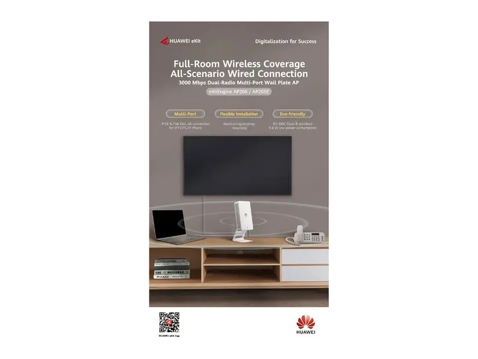 Huawei AP265E - Punto de Acceso de pared PoE Wi-Fi 6 Dual BandPunto de Acceso Wi-Fi 6 Dual Band 3