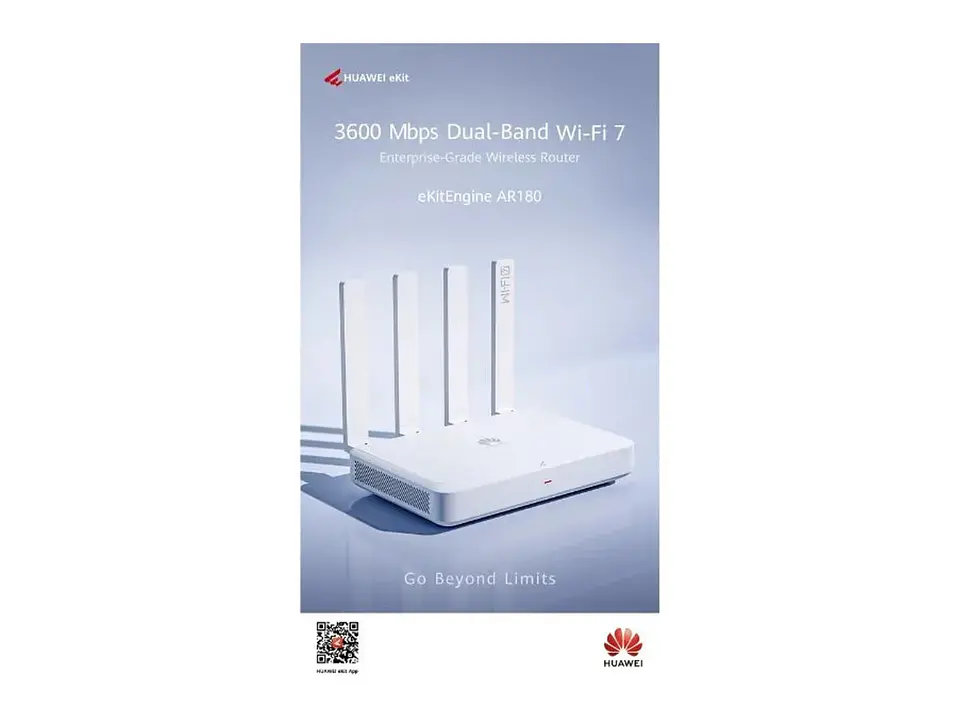 Huawei AR180 - Router inalámbrico de grado empresarial, Wi-Fi 7, Número de túneles IPSec: 8, Plástico, blanco, Número de puntos de acceso gestionados: 8, Número de dispositivos gestionados: 9 3