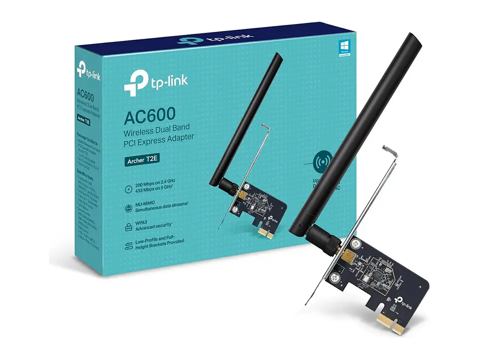Adaptador PCIe TP-LINK WiFi 5 AC600 dual band (5GHz/2.4GHz) 3