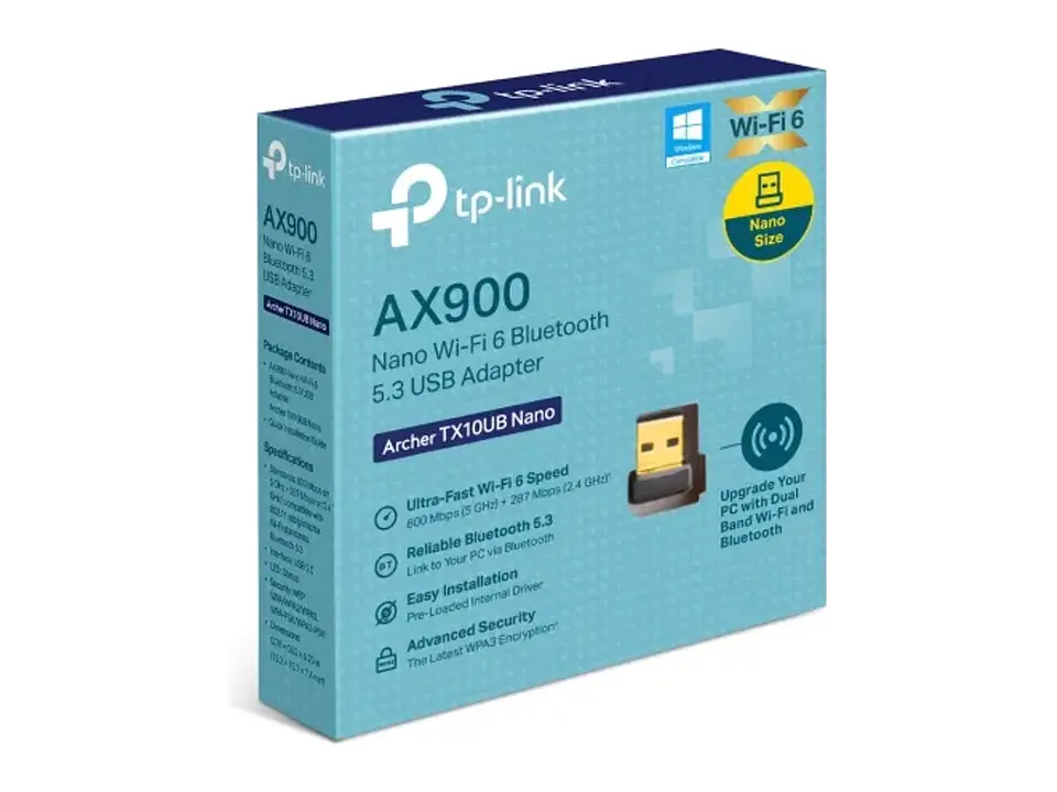 Adaptador USB TP-LINK WiFi 6 AX900 dual band (5GHz/2.4GHz) + Bluetooth 5.3 4