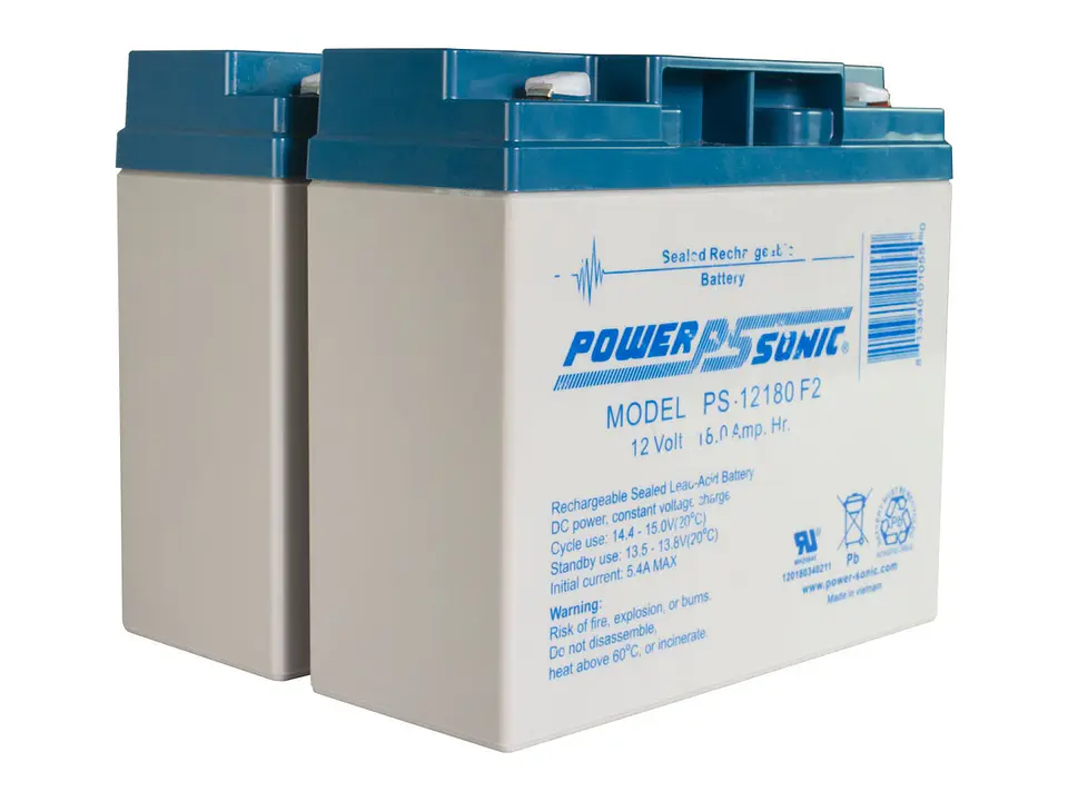Fire-Lite BAT-12180-BP - Paquete de 2 Baterías 12V, 18AH 2
