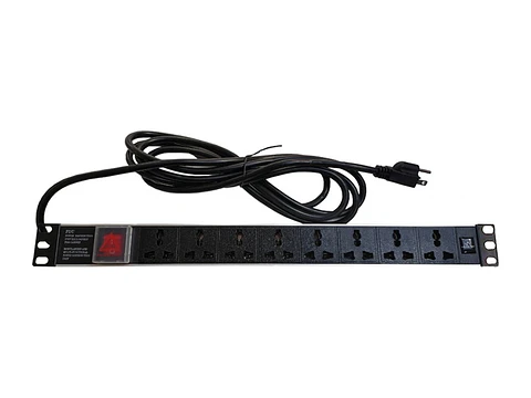 Multitoma electrica horizontal 125V-15A/220V-10A 8 tomas con linea a tierra.