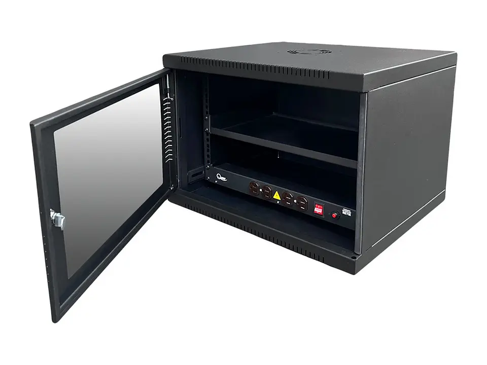 Quest CGC-2888 - Gabinete de Pared Compacto 7-RU 510 x 450mm. Incluye: Bandeja 1-RU + PDU de 4 tomas 5-15R 2