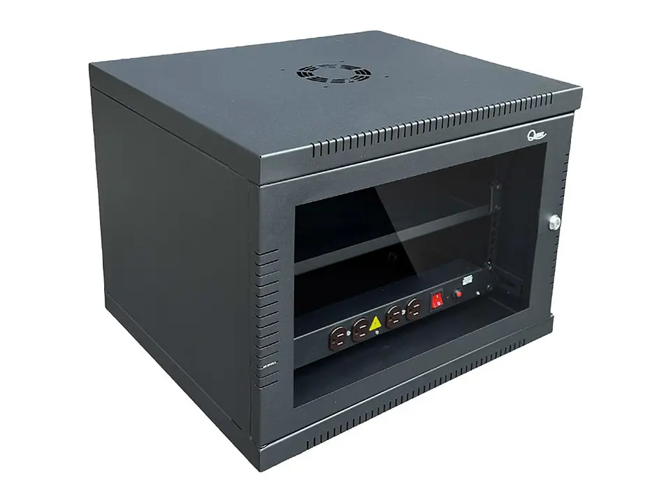 Quest CGC-2888 - Gabinete de Pared Compacto 7-RU 510 x 450mm. Incluye: Bandeja 1-RU + PDU de 4 tomas 5-15R 3
